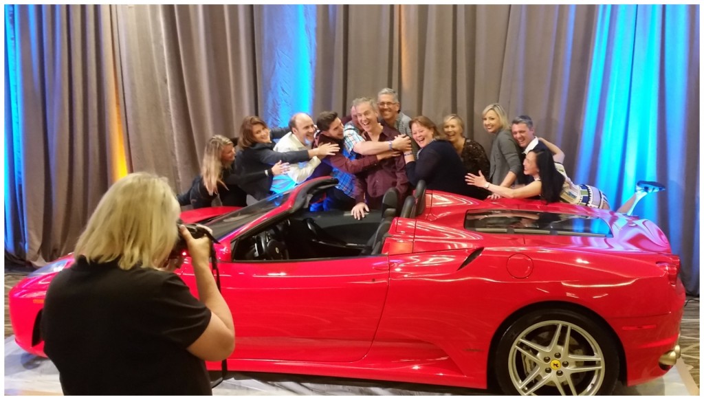 Jeff Walker with Ferrari competition finalists at LaunchCon Los Angeles Oct 2016