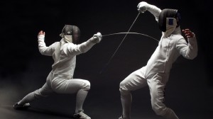 Fencer on black
