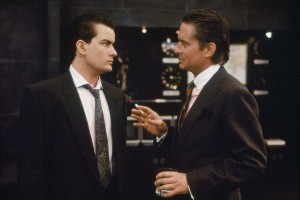 Wall Street, 1987, Michael Douglas and Charlie Sheen
