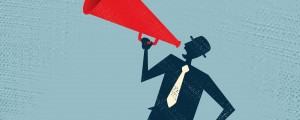 Businessman with megaphone