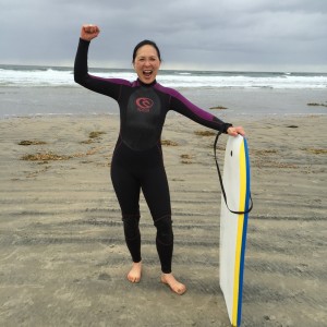 May Busch boogie boarding