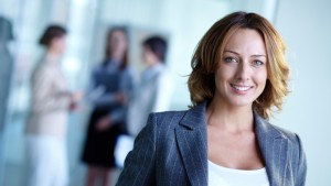 Happy businesswoman