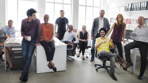 Cheerful colleagues